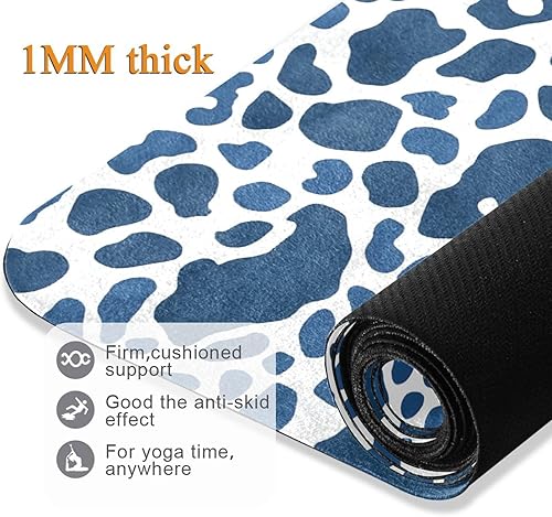 Miniatura 5 de Blue Leopard Yoga Mat Non Slip Thick Kids Eco Friendly Rubber Workout Foldable Yoga Mat Women Exercise