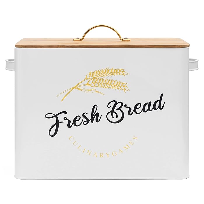 Buy Extra Large Bread Boxes for Kitchen Counter Fits 3+ Loaves Ideal Farmhouse Bread Box for
