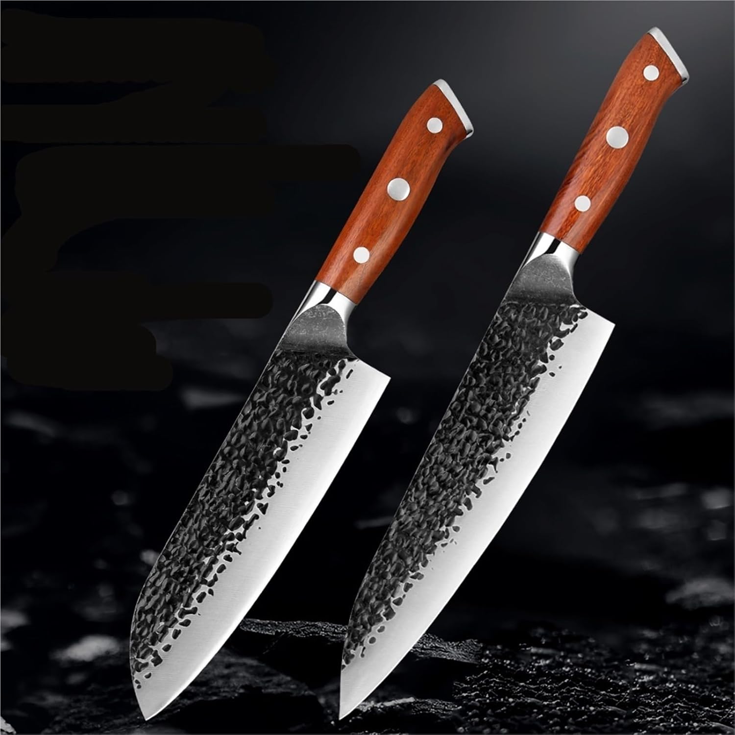 Premium Japanese Knife Set 1-6PCS Sharp Kitchen Knife Including Chef,Cleaver,Utility Santoku Knife Hand-forged high-carbon Steel(W/2pcs)