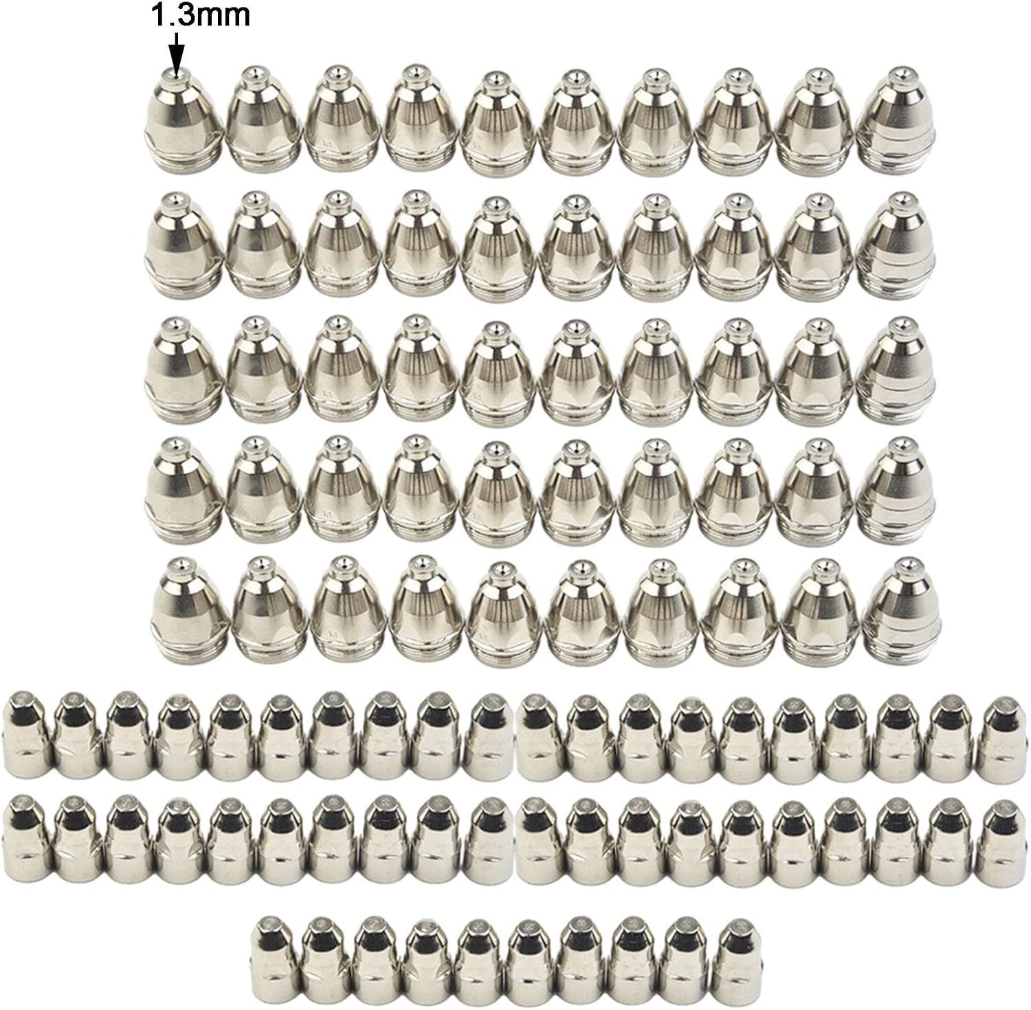 100PCS Plasma Consumables Kit with Electrodes Nozzle Tips 1.5mm Compatible with CUT Series Plasma Torch(1.5mm)