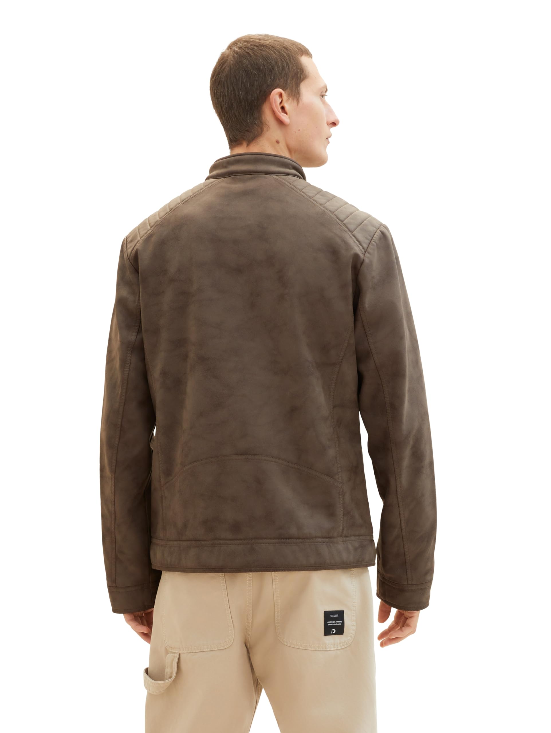 TOM TAILOR Uomini Giacca da motociclista in velour