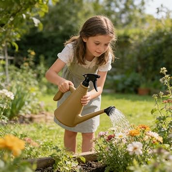 Watering Can, Garden Tool, Ergonomic Handle, Comfortable, Lightweight, Outdoor Garden Watering Can Accessory, Coffee