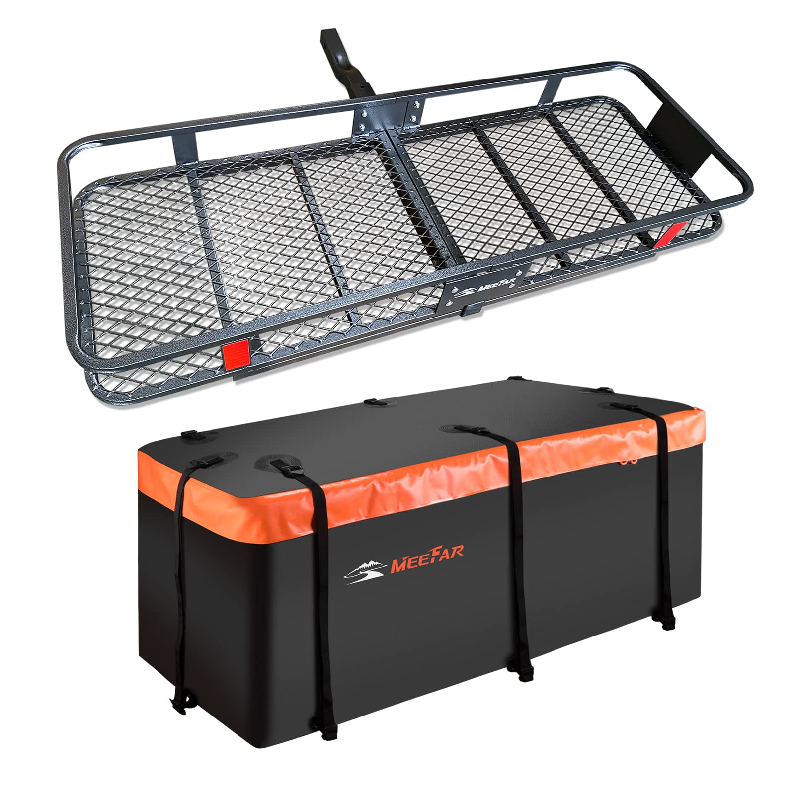 Buy MeeFar Folding Hitch Cargo Carrier 60” X 20" X 6'' + Waterproof Cargo Bag 20 Cubic Feet (59