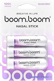 BoomBoom Nasal Stick | Vapor Flow Technology | Cool Refreshing Sensation | Natural Mood Boost | Simple Ingredients | Essential Oils + Menthol Inhaler (Lavender)