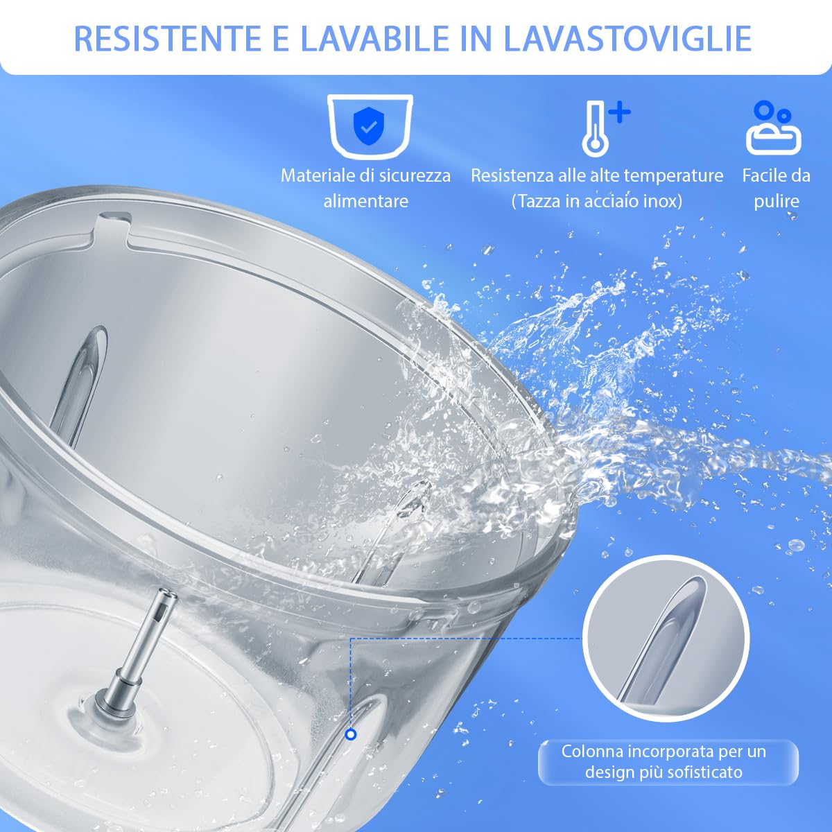 Bear 2L+1.8L Tritatutto elettrico, 600W 2 impostazioni di velocità, tritatutto con 4 lame in acciaio inox e tritacarne, contenitore in vetro Tritatutto per carne, alimenti per bambini, frutta, verdura
