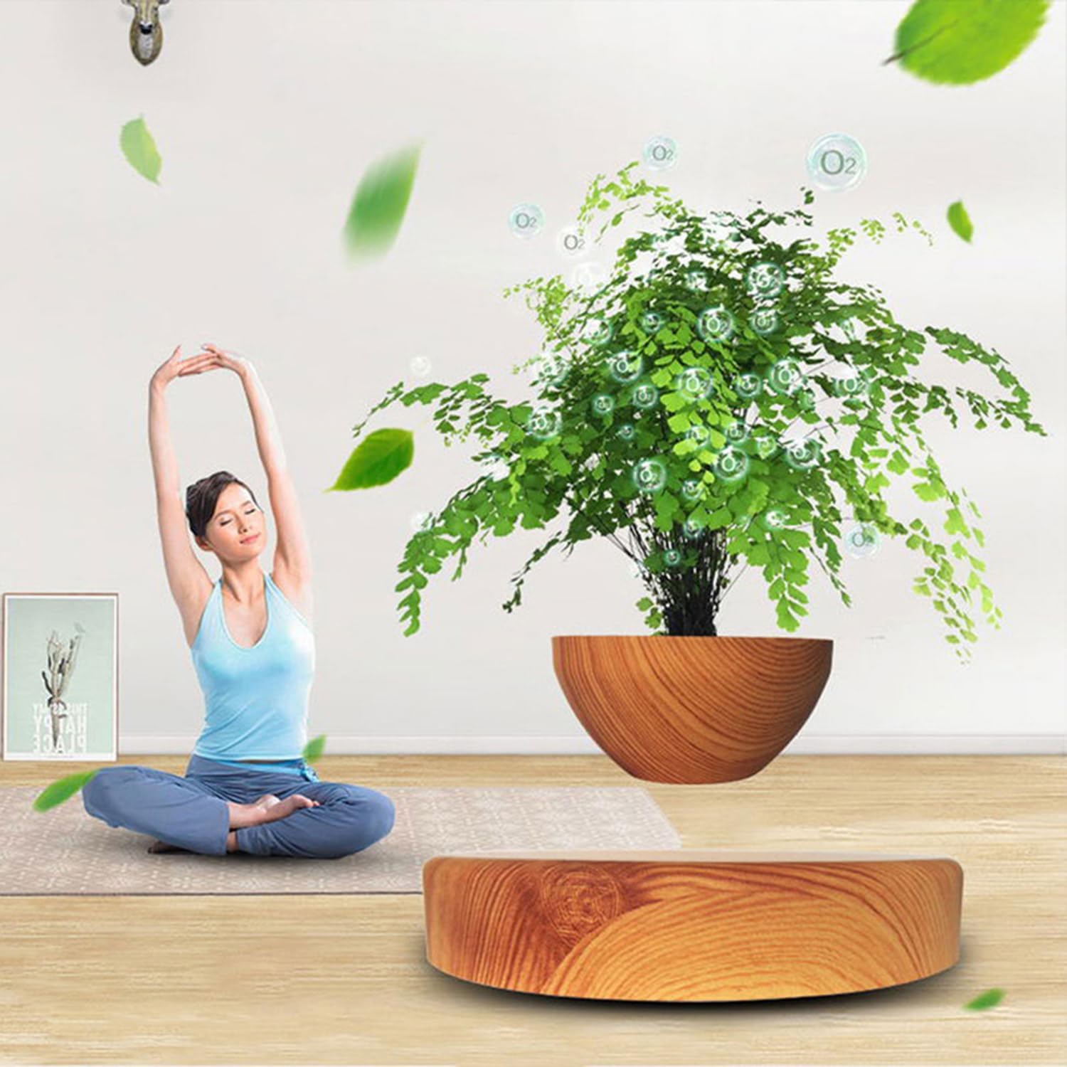 Floating Magnetic Levitating Flower Pot Bonsai Air Plant Pot Planter Potted for Home, Office & Desk Decor Gift