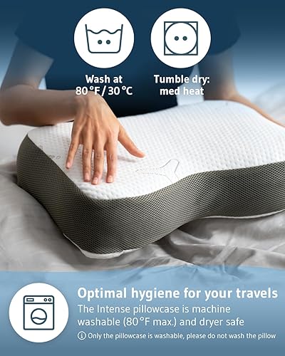 Miniatura 7 de Almohada de viaje Re-Charge Intense con carbón activado  Almohada ortopédica para dormir de lado cervical  Espuma viscoelástica ergonómica contra el