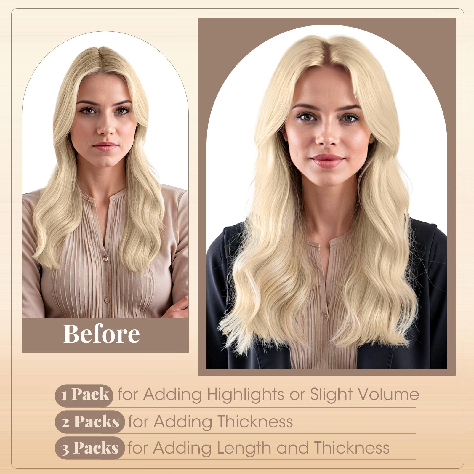 Elailite Extension Biadesivo Capelli Veri Adesive Human Hair Cuciti 10 Ciocche Tape Extensions Biadesive 20g 25cm #60 Biondo Platino