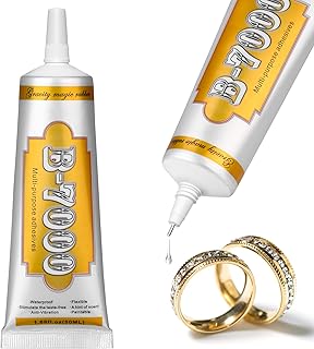 B7000 Fabric Glue with Precision Tips, Upgrade Industrial Strength Adhesive B-7000 Glue Clear for Jewelry Crafts DIY, Metal, Stone, Rhinestone Gems Gel, Glass, Fabric, Cell Phone Repair (50 ML)
