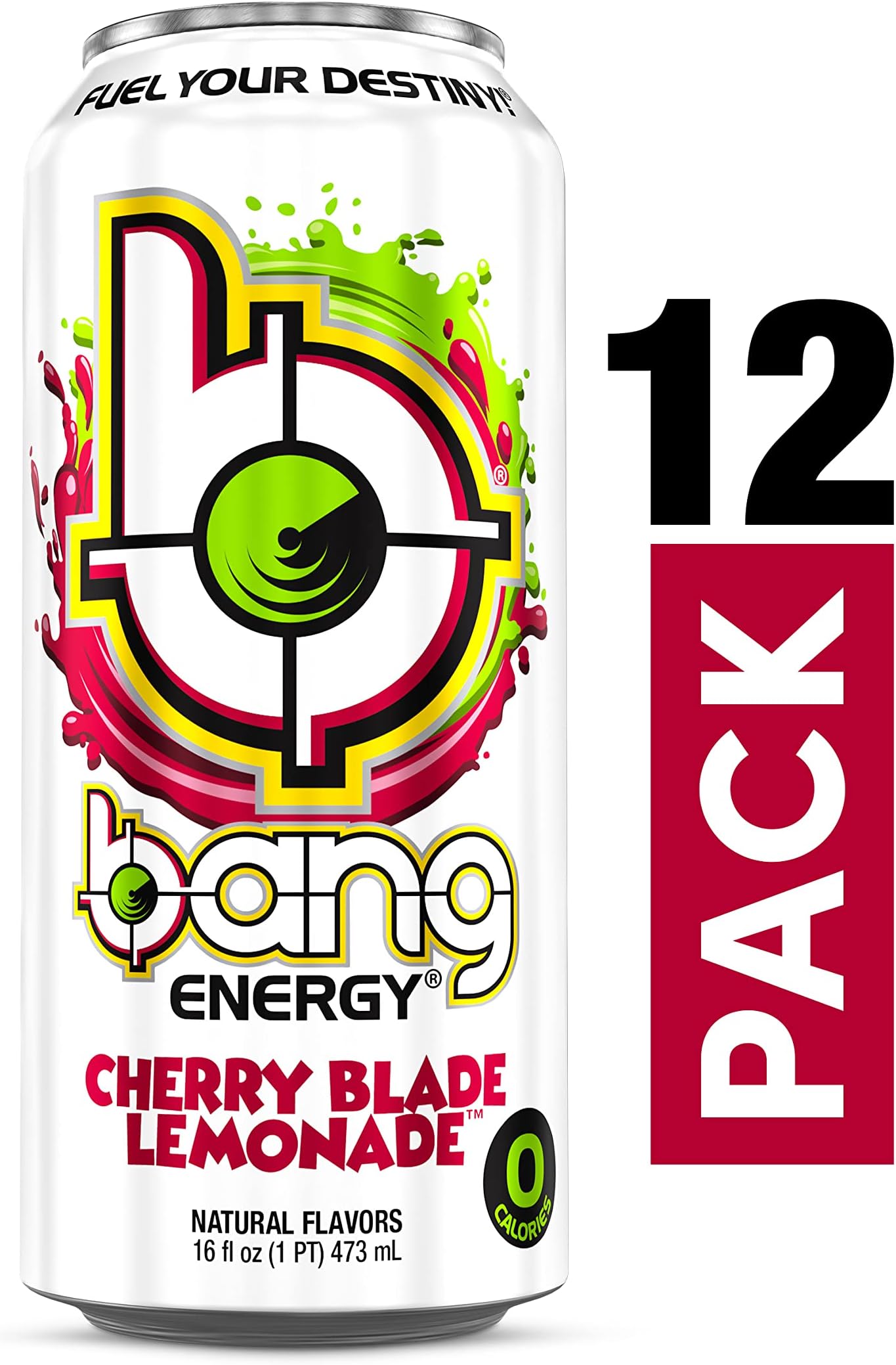 Bang Energy Cherry Blade Lemonade, Sugar-Free Energy Drink, 16-Ounce (Pack of 12)