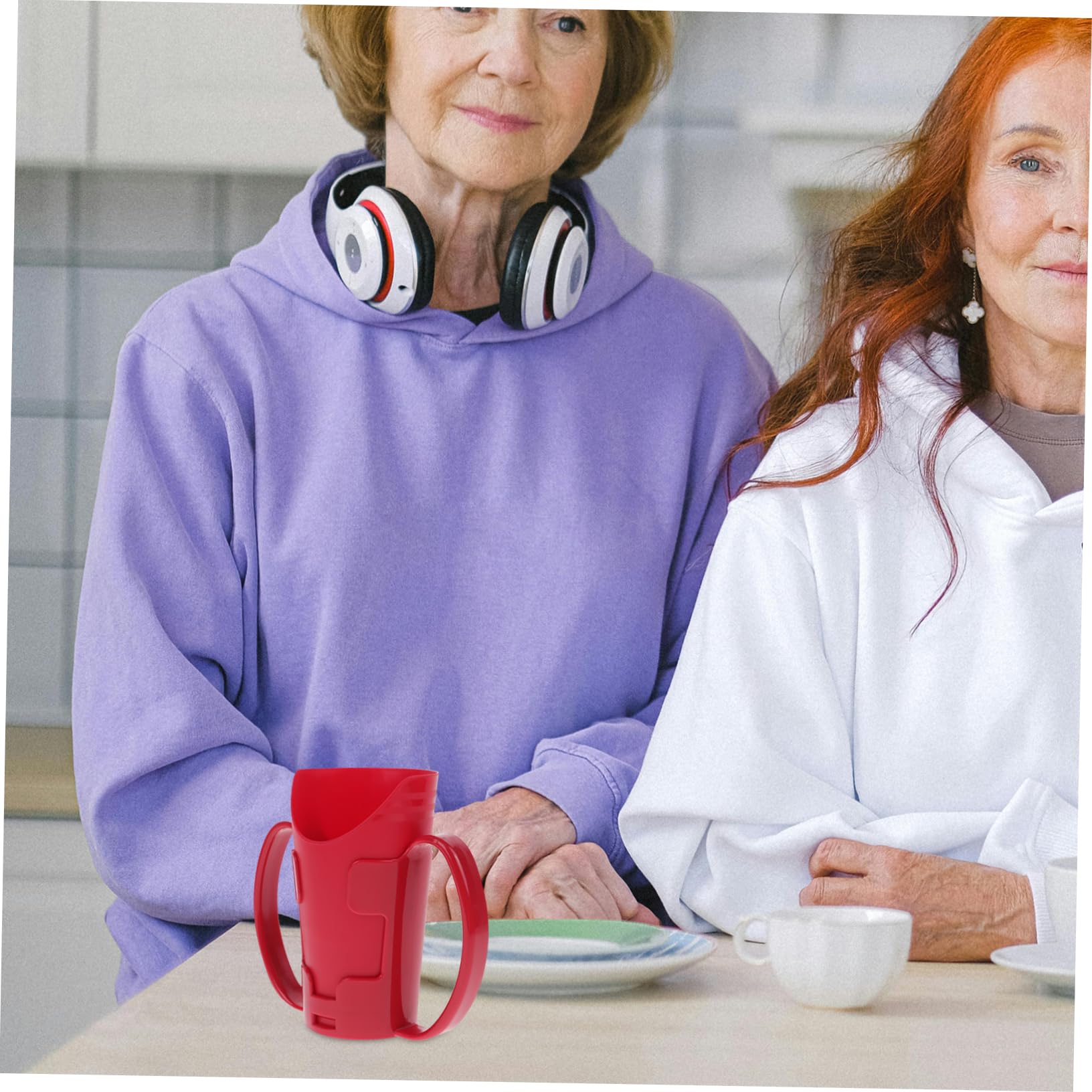 Ipetboom 3piezas Taza De Agua Para Ancianos y Pacientes Discapacidad Diseño Ergonómico Funcional y Práctica Para Hogar y Restaurantes