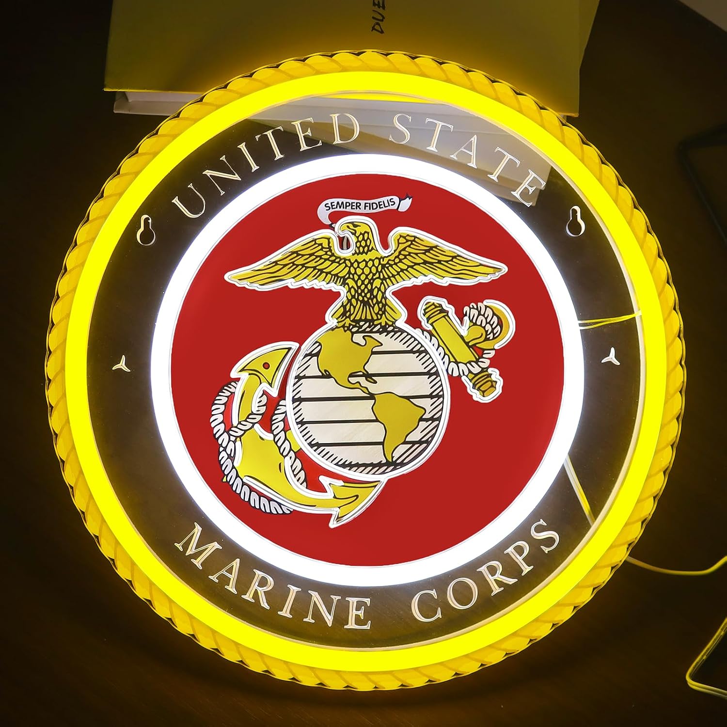 Military-themed Neon Signs Wall Decor for Man Cave Bedroom Bar Army Themed Gift Art for Christmas Party-12.87×12.2 IN-USB Powered-Acrylic