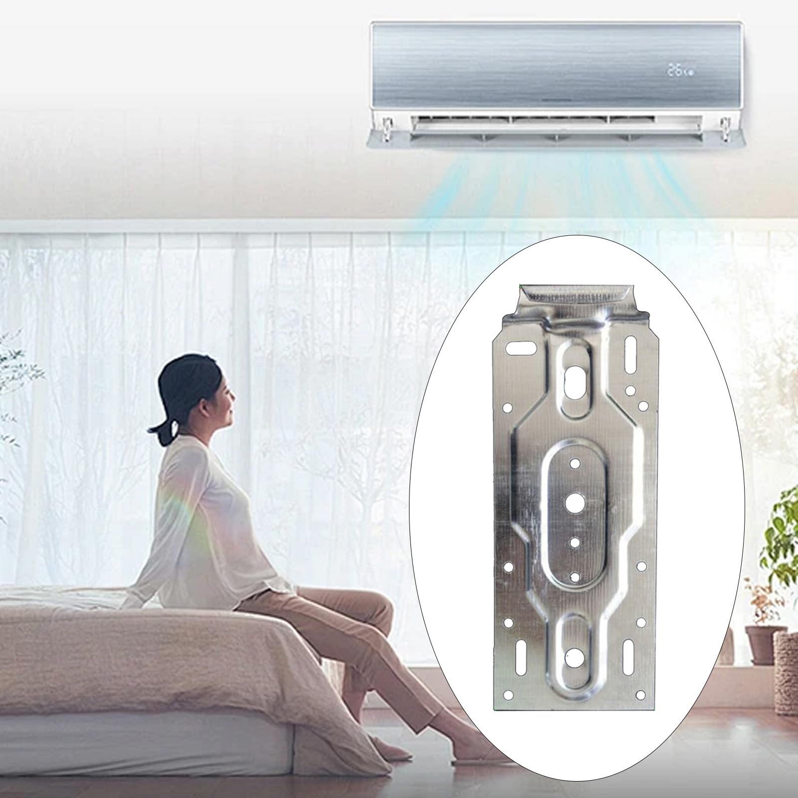 Lot De 4 Supports Muraux Épais Pour Climatiseur - Planche De Fixation Intérieure Renforcée, Fer Résistant, 19.5x7.5 Cm - 10