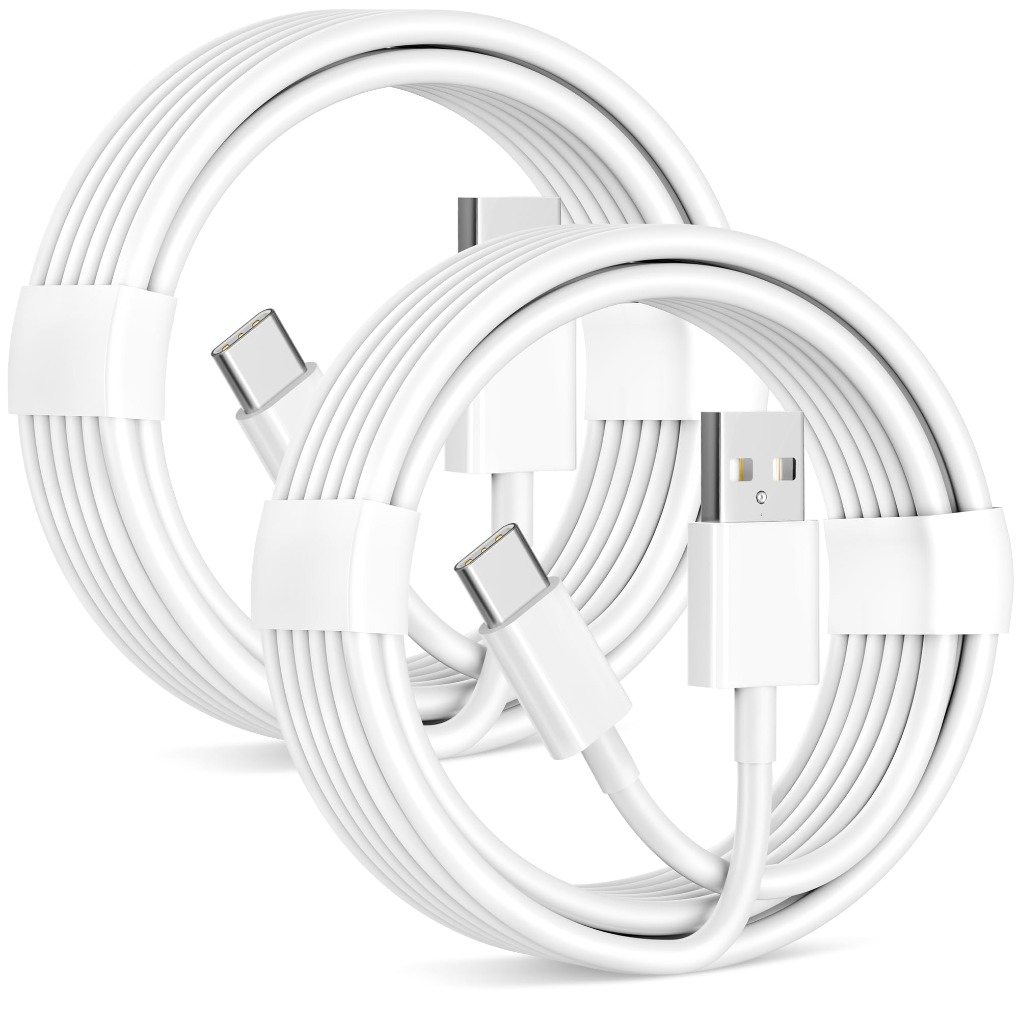 Cavo USB-A a USB-C CarPlay per iPhone 17/Air/16/16e/15 Pro Max/Plus, iPad Pro/Air, Samsung, Pixel e Dispositivi Android, 2 Cavi USB Type-C per Auto a Ricarica Rapida 1 metro