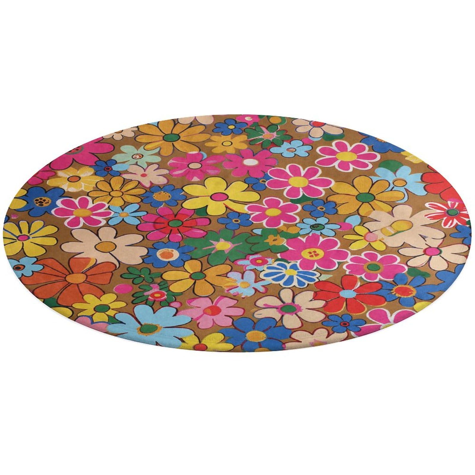 Alfombra pequeña lavable de flores elimina el suelo frío del baño