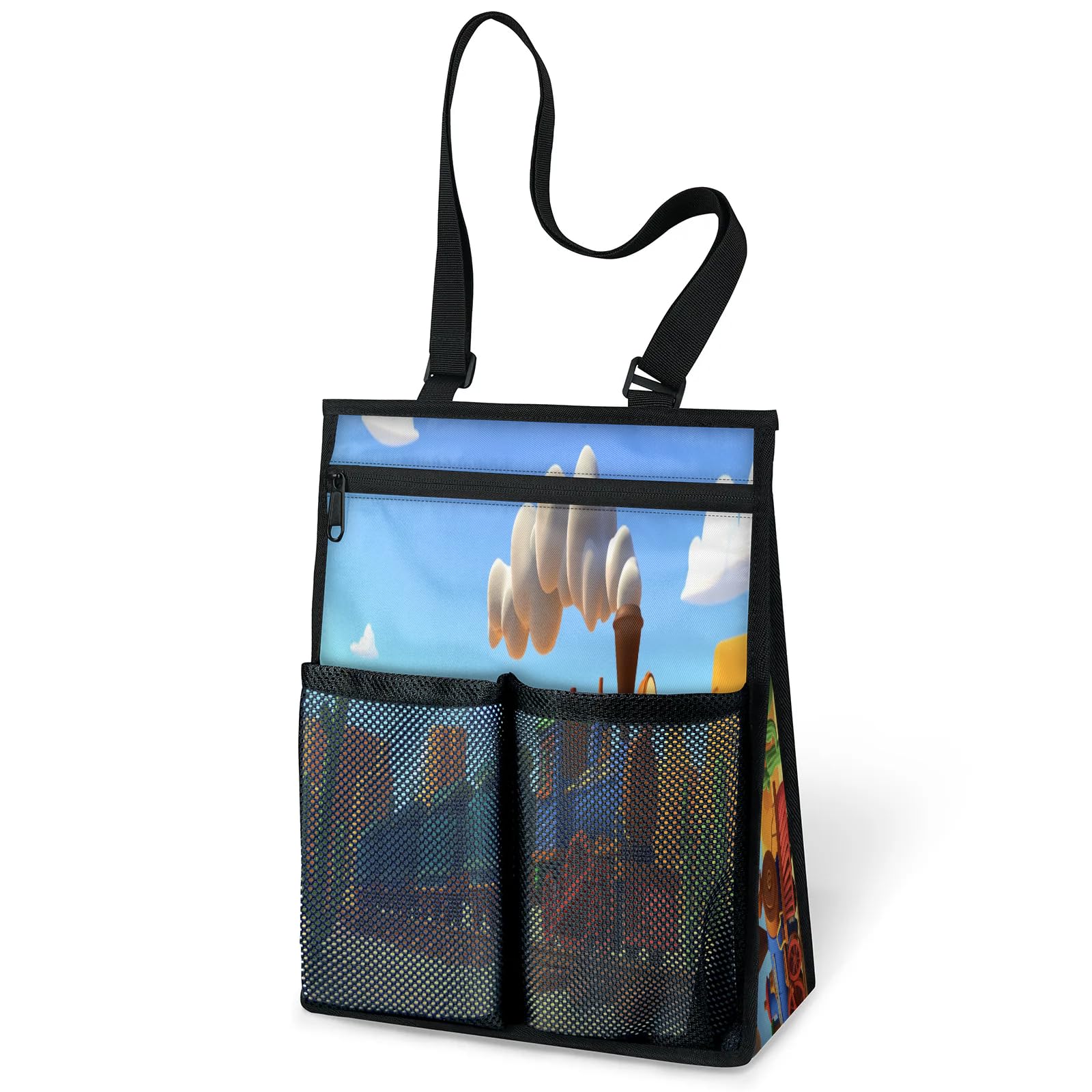 Ourtheme Cartoon Train Portable Shower Bag for Travel Gym Camp Beach Tote Shower Caddy Bags Hanging Toiletry Organizer