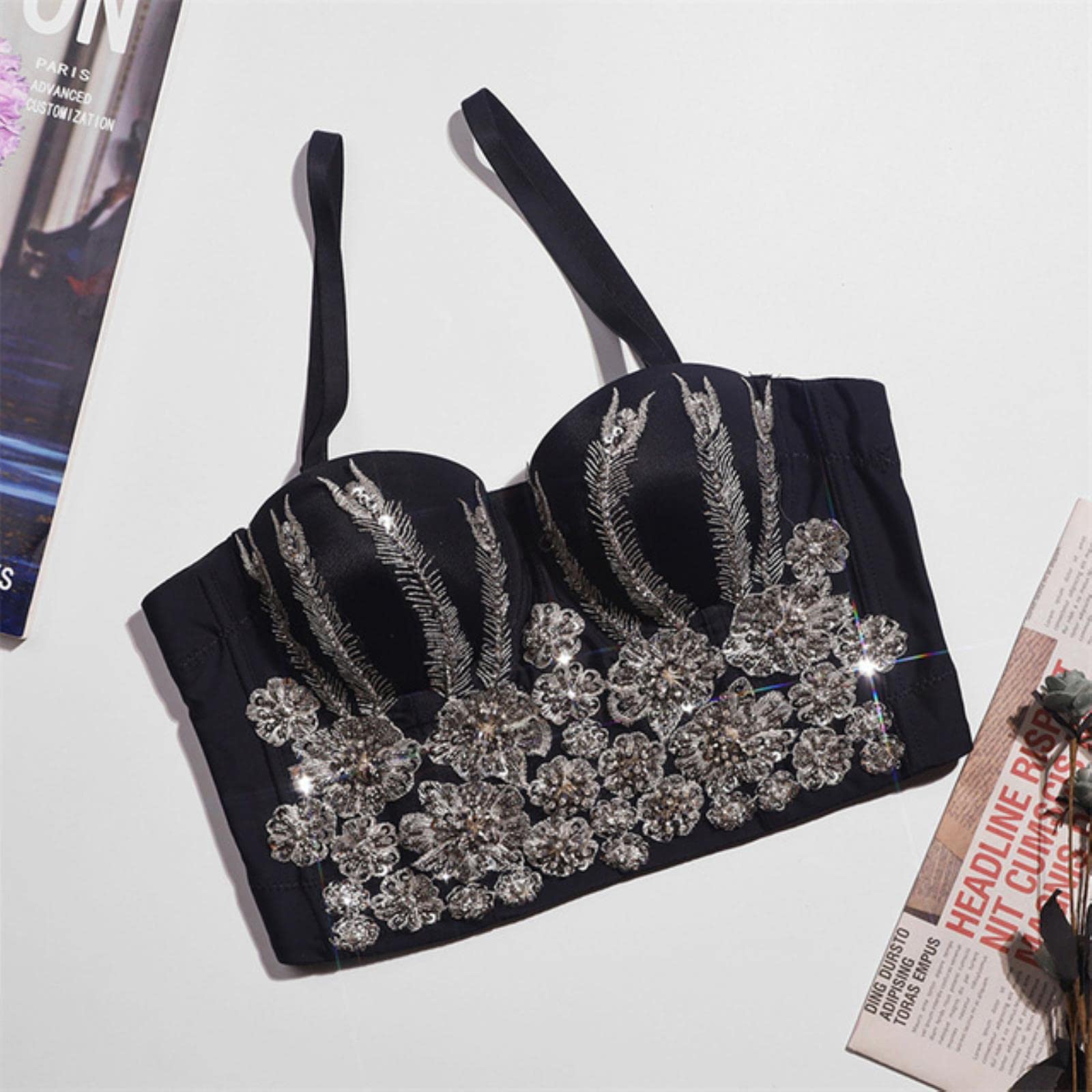 Fashion Women Tank Top Cropped Shirt Women Clothes Bra y2k Corset Ladies Crop Tops Gothic Shaper-8-black, CN XL-40