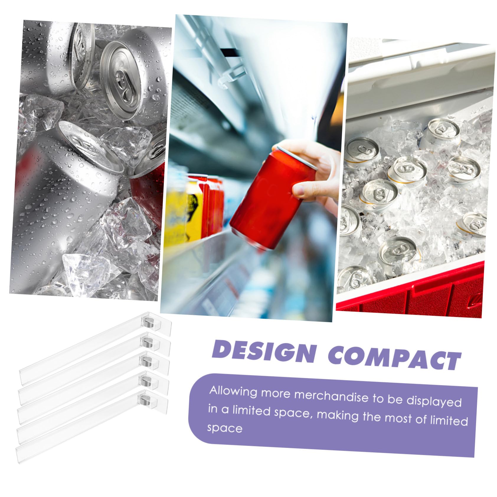 5 Pièces Distributeur Boisson Automatique à Ressort Organisateur de Rayon pour Canettes de Soda Distributeur Frigo Auto-poussant pour Magasins et Supermarchés