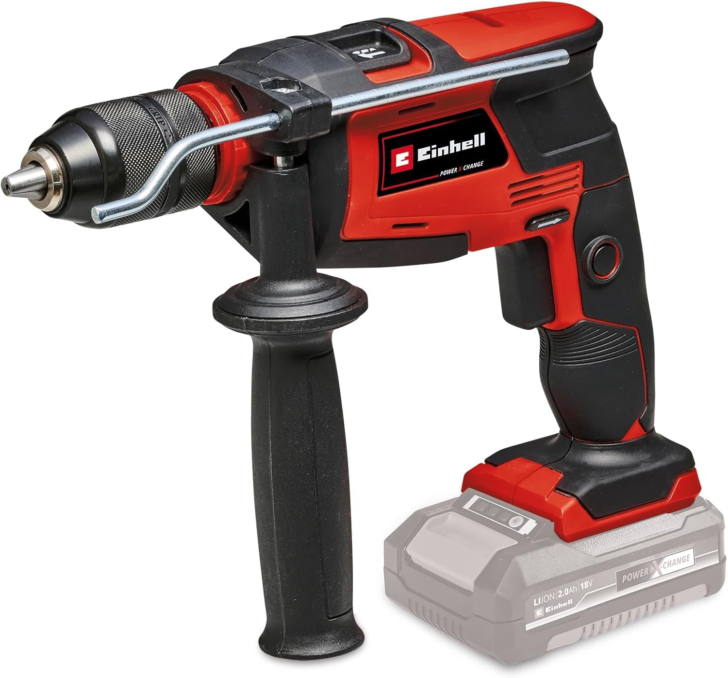 Einhell Trapano a percussione a batteria TE-ID 18 Li-Solo Power X-Change (ioni di litio, mandrino autoserrante da 13 mm, sistema elettronico di regolazione dei giri, senza batteria e caricabatteria)