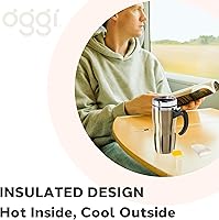 Vista 17 de Oggi Multigrip Stainless Steel Thermal Travel Mug - 16oz, with slide open lid for hot and cold beverages.