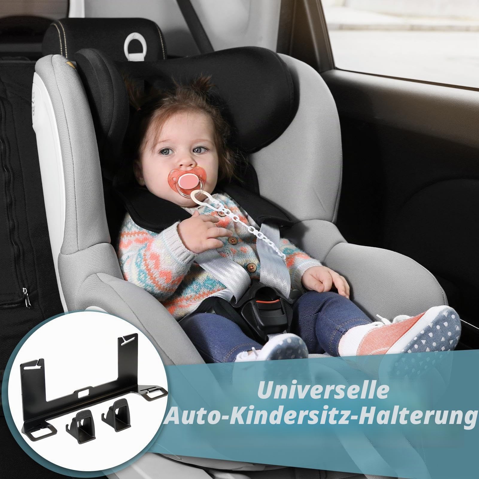 ISOFIX Verriegelungshalterung mit Sicherheitsgurt | Kinderautositzhalterung – Stahlschnittstelle für sichere Installation des Kindersitzes in Wohnmobile, multifunktionale Verriegelungsbasis für