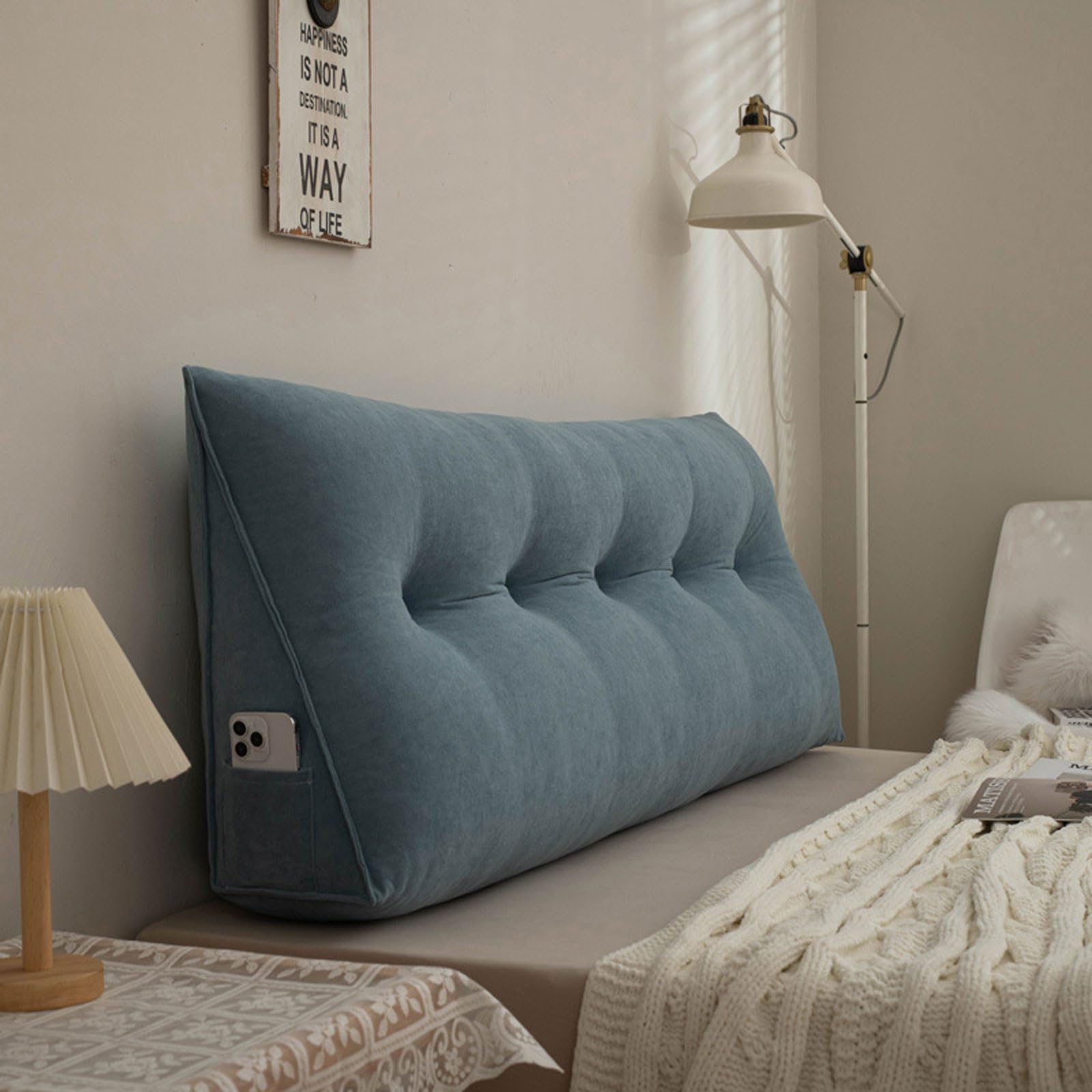 Coussin de tête de lit anti mal de dos grand traversin de lecture déhoussable