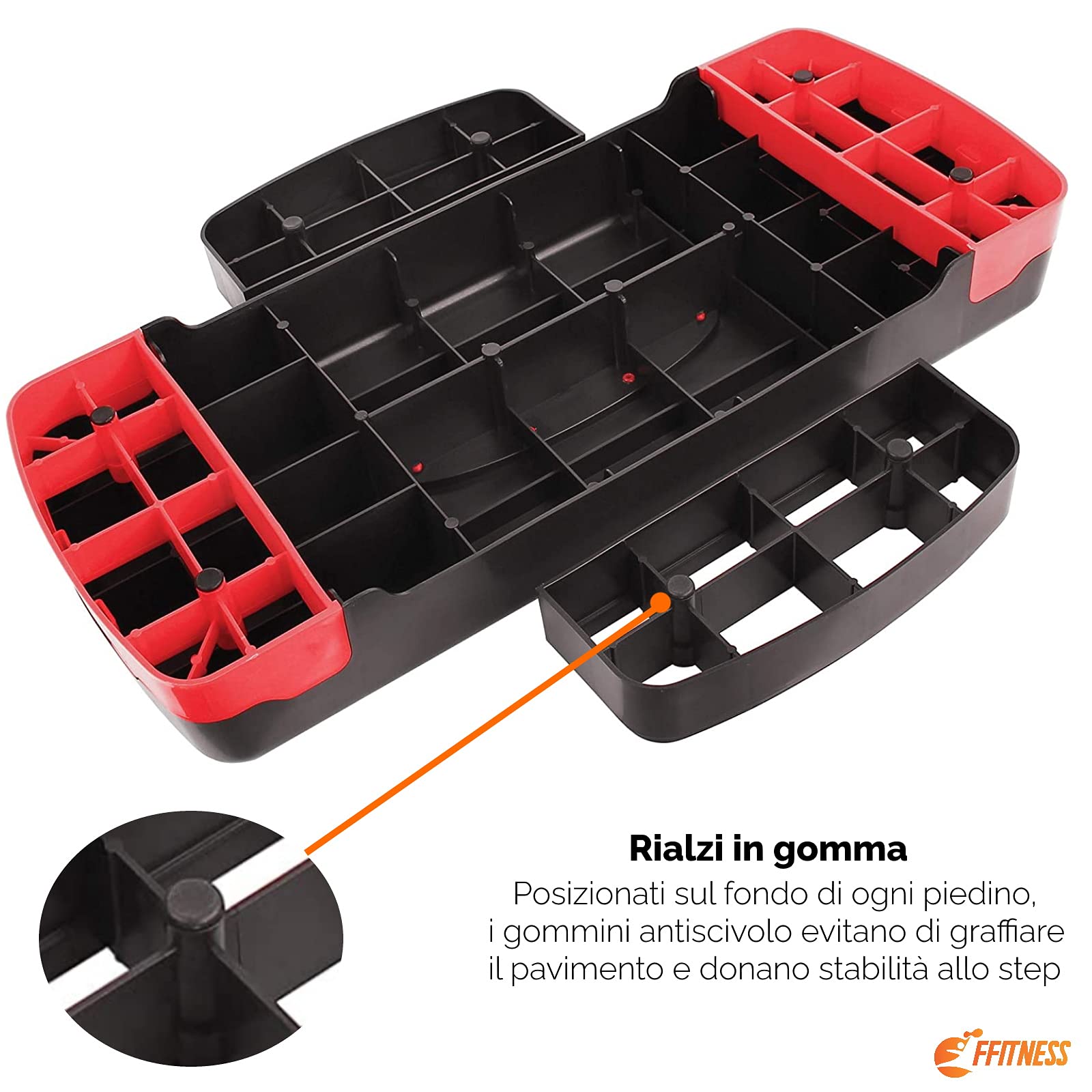 Stepper Regolabile in Altezza per Fitness Aerobica, Piattaforma per Esercizi a Casa e Palestra