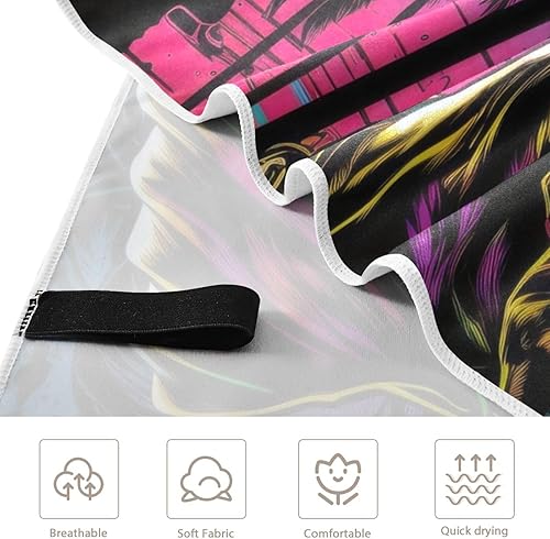 Miniatura 3 de Vnurnrn Toalla de playa estilo bóxer estilo años 80 de secado rápido para hombres y mujeres, manta de playa portátil a prueba de arena para