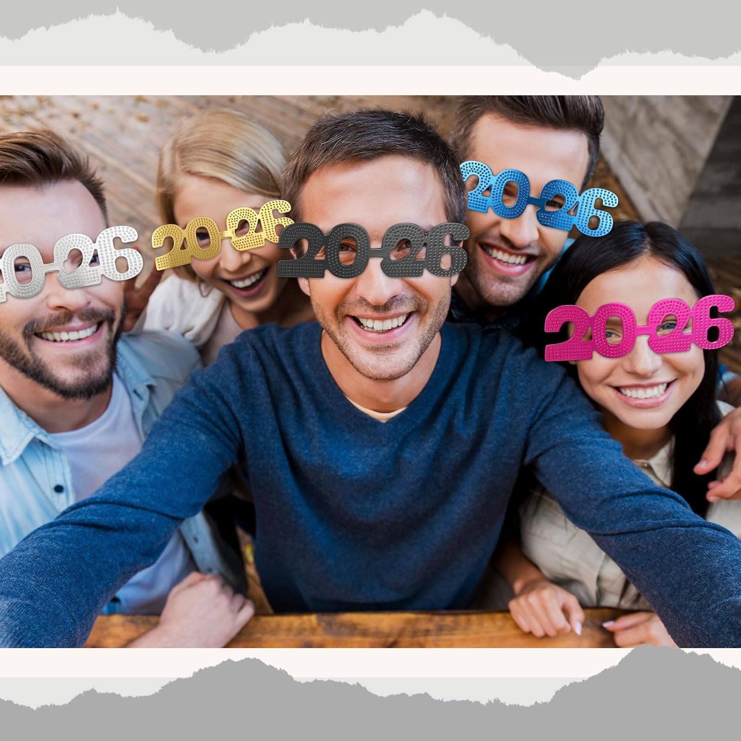 LEIFIDE 2026 Glasses Graduation Eyeglasses Glitter 2026 Plastic Eyeglasses for Party Favors Photo Booth Props