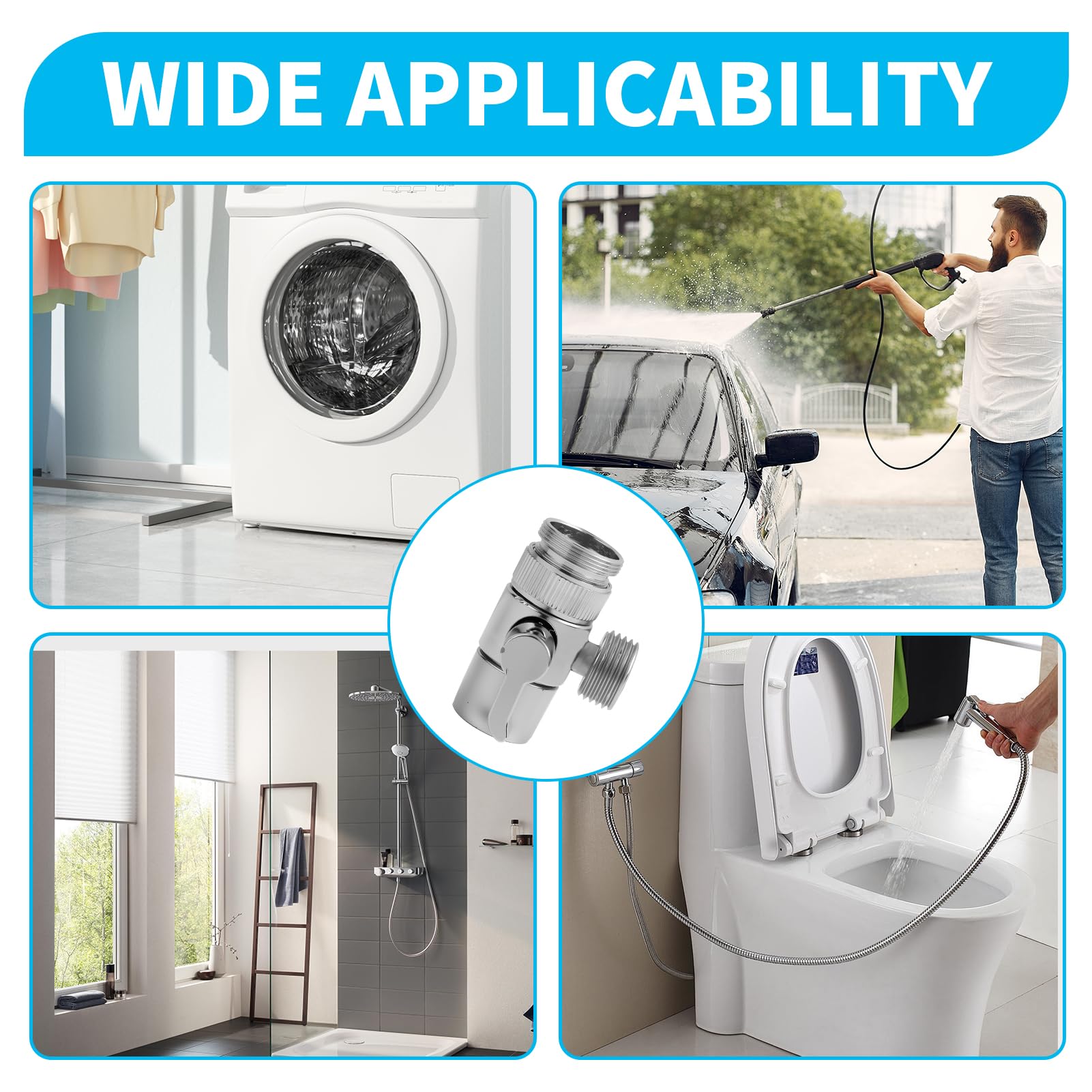 Valvola Deviatrice a 3 Vie in Ottone Wvxilyr, Robinet Diverter, Compatibile M22-M24, Lucidato, Per Cucina e Bagno, Facile da Installare
