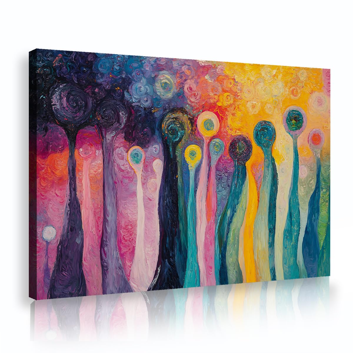 TOANGWALL Arte murale su tela biologica astratta e colorata stampe murali vivaci poster d'arte moderna e unica per arredamento di casa 80x120cm