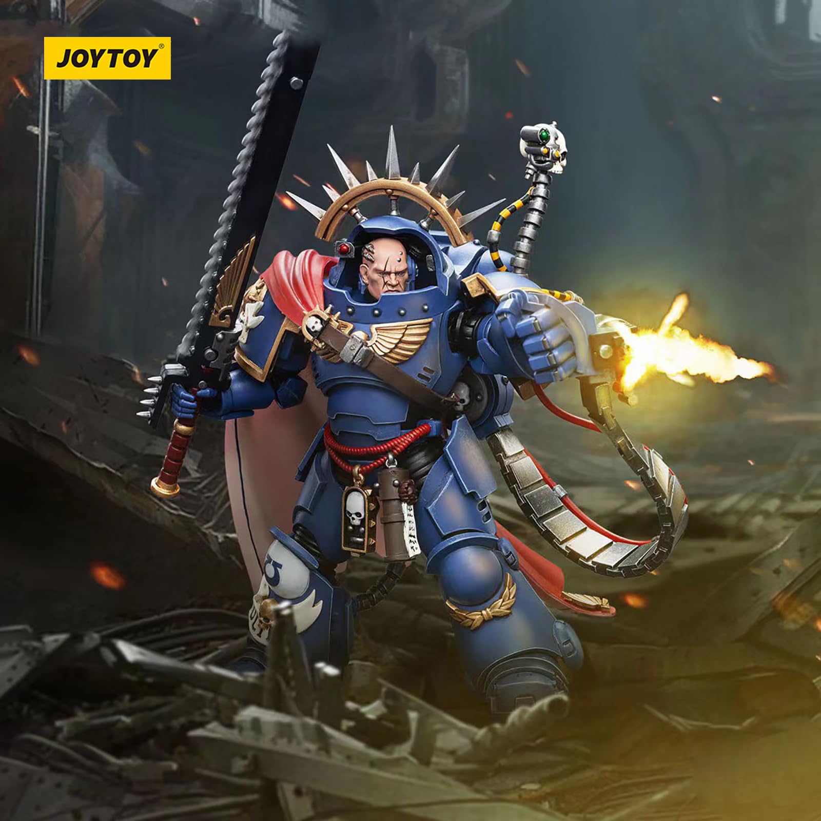 JOYTOY JT7745 40K 1/18 Action Figur Spielzeug, Ultramarines Captain in Gravis Armour, 4-Zoll Modell Set, Geschenk für Action Figur Enthusiasten und Sammler (MSS-7745)