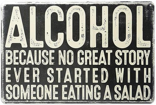 Letreros artísticos de pared de metal de hojalata con diseño vintage original, póster de hojalata gruesa, decoración de pared para bar (alcohol, 8 x