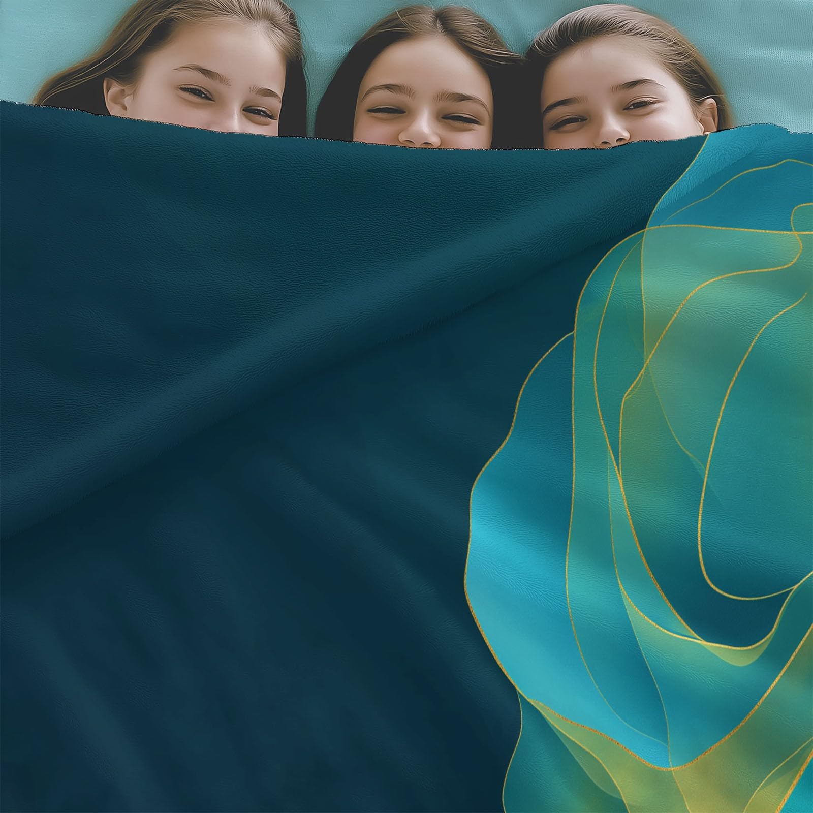 Genérico Manta de Franela de Forro Polar para Niños y Adultos 220 x 240 cm, Mantas para Sofa Estampado Abstracto Minimalista Floral Rosa - Manta Azul Verdoso Suave Cálida Transpirable Ligera