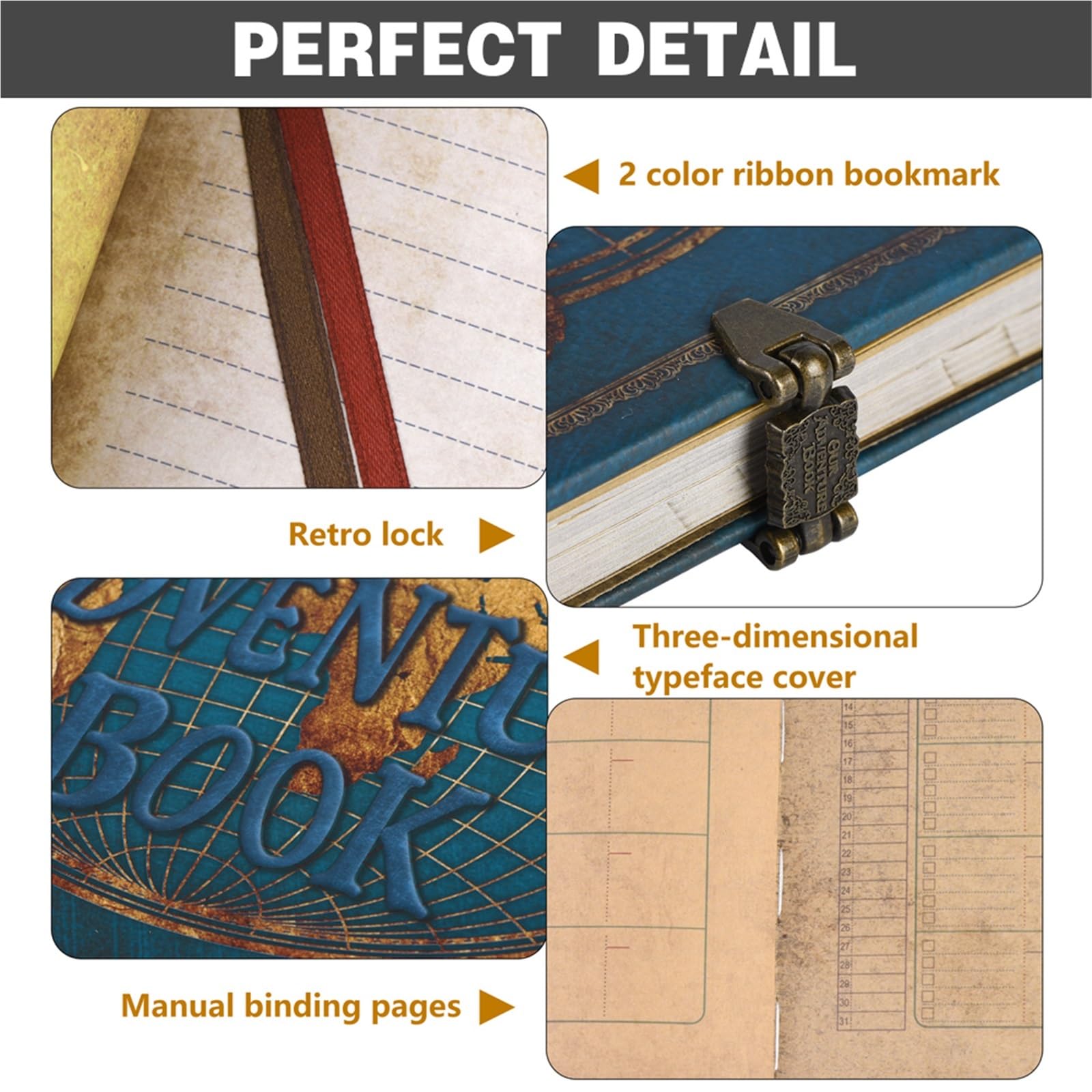 Album Fotos 180 Page DIY Travel Photo Album Our Adventure Book Leather Retro Creative Anniversary Wedding Guest Memory Gift(Green)