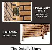 Vista 4 de Divisor de habitación Pantalla de madera de 4 paneles de malla de madera, diseño tejido de malla de madera, divisor de pantalla de habitación