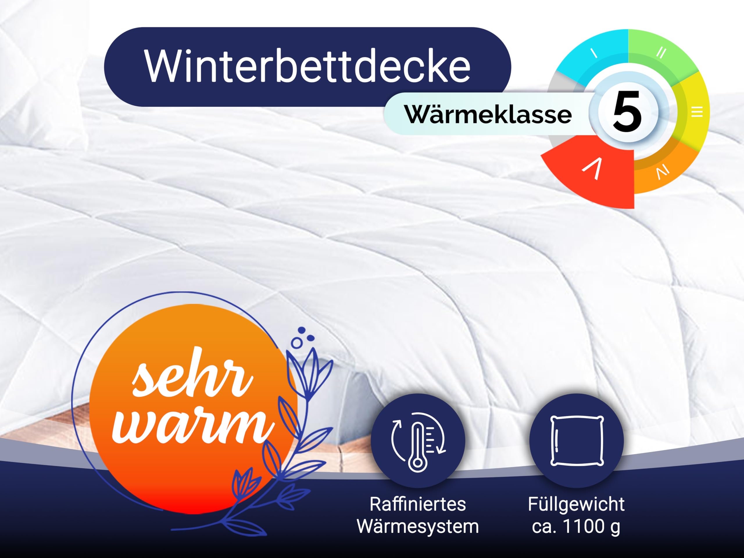 ZOLLNER Bettdecke in 135x200 cm - Winterbettdecke mit innovativer 2-Lagen-Technologie - Mikrofaser Wärmeklasse 5 - Made in Europe - waschbar bis 60°C - Oeko Tex® Zertifiziert