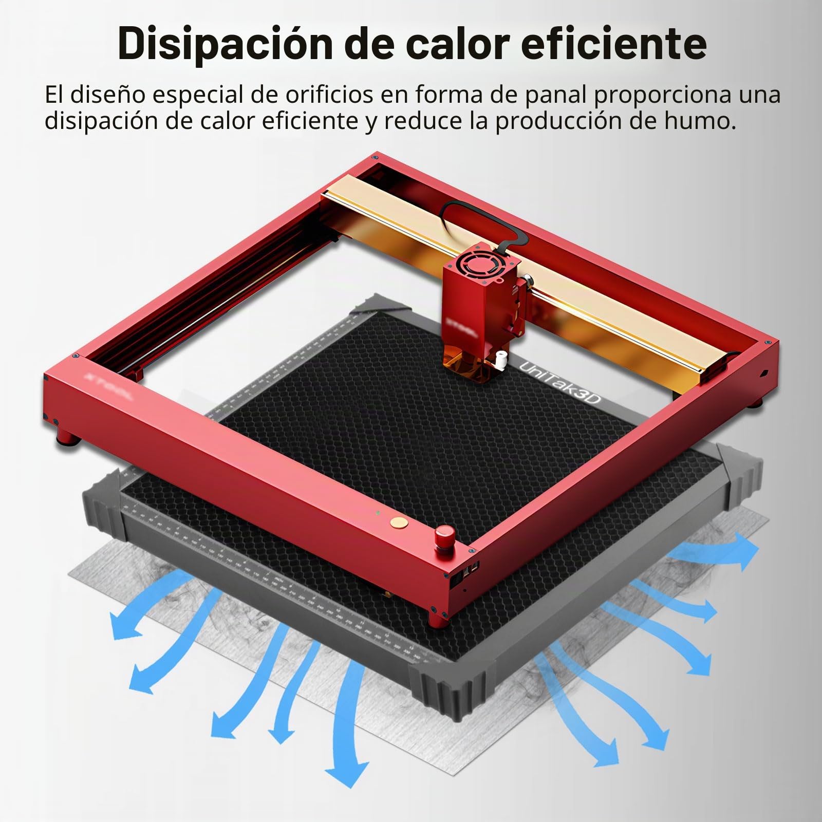 UniTak3D Nido de Abeja Láser Cama 500x500mm Compatible with XTool D1/D1 Pro/S9/S10/S30 Pro/RAY5 Engraver Honeycomb Láser o Máquina de Grabado Láser Placa de Aluminio Working Area 460x460mm