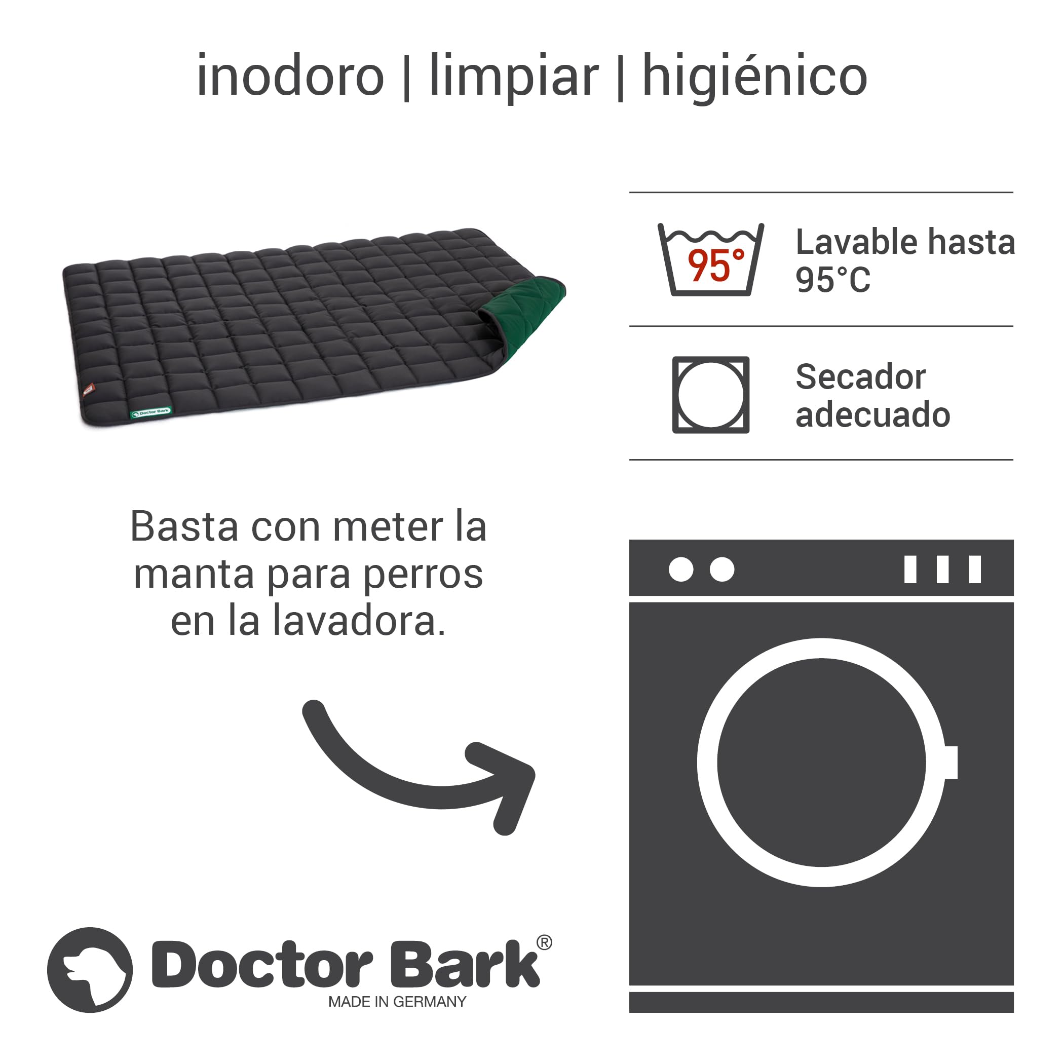 Doctor Bark Manta de Perros, Robusto, Lavable a 95 ° C - Disponible en Diferentes tamaños y Colores