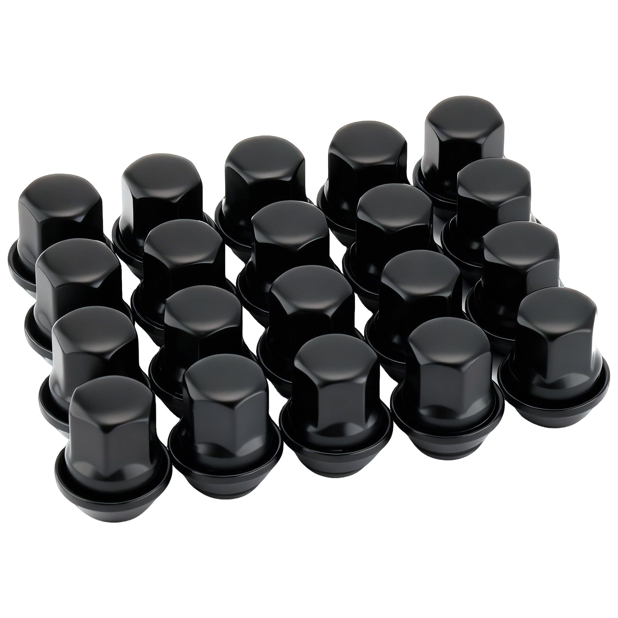 Set di 20 dadi esagonali per ruote M12 x 1,5, per Ford Focus, Fiesta, Mondeo, Kuga, KA, 19 mm, in lega, colore nero