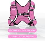 ZUETK Veste pondéré, 6lb/8lb/12lb/16lb/20lb/25lb/30lb Veste de poids avec bande réfléchissante, Vestes pondérés pour hommes Femmes Équipement d'entraînement pour la force entraînement, course, jogging, fitness, perte de poids