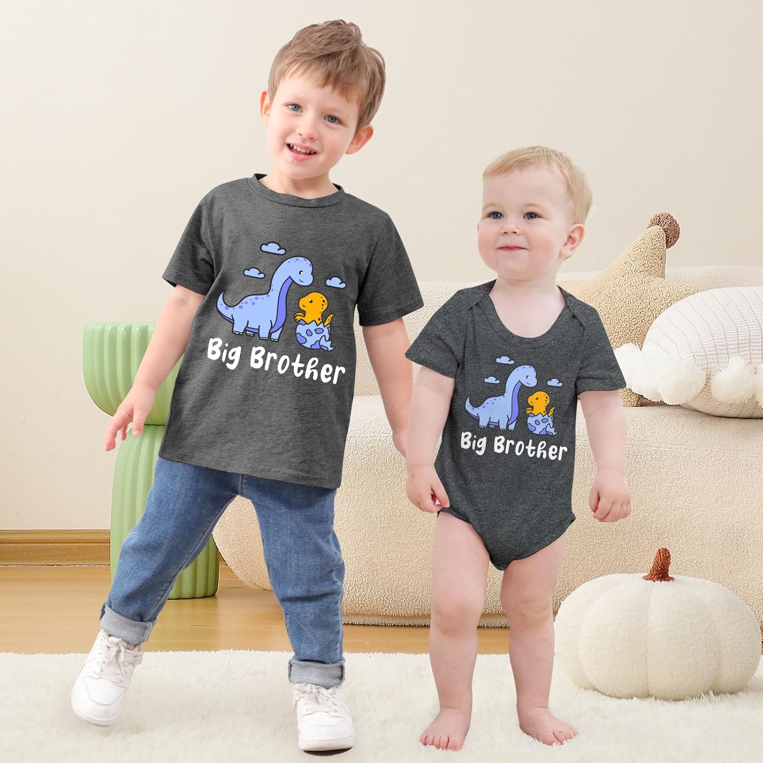Funnycokid Big Brother Little Brother Matching Outfits Toddler Lil Bro Boy Shirts Set Baby Gifts Clothes - Image 2