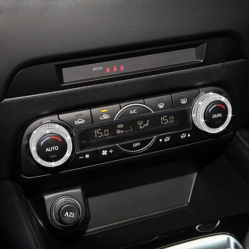 Miniatura 5 de TOMALL Fundas brillantes para perilla de aire acondicionado para automóvil compatibles con Mazda 3, 6, CX5, CX9, consola central, botón de aire