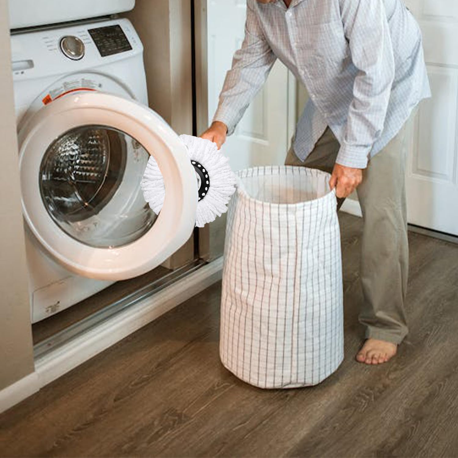 PULNDA Mop Head Replacement,360° Spin Mop Replacement Head,Round Mop Head Microfiber Refills,8 Pack