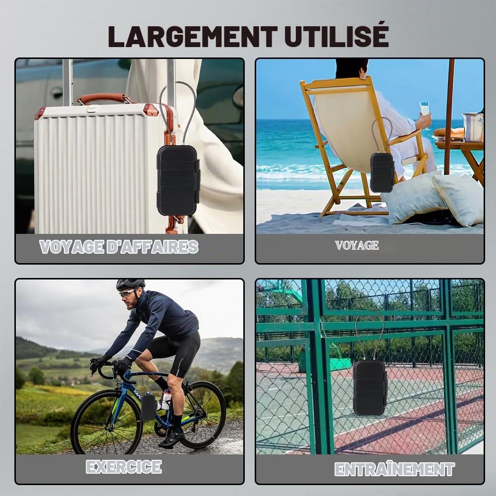 Coffre-fort portable, mini coffre-fort, code numérique à 4 chiffres, boîte de sécurité, avec câble de 6 mm amovible, coffre-fort de sécurité pour l'extérieur, coffre-fort de sécurité, coffre-fort de