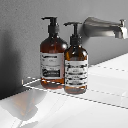 Miniatura 5 de Bandeja transparente para bañera, Estante para bañera de baño, Organizador de baño de lujo, Soporte para tableta de acrílico SHUNLI