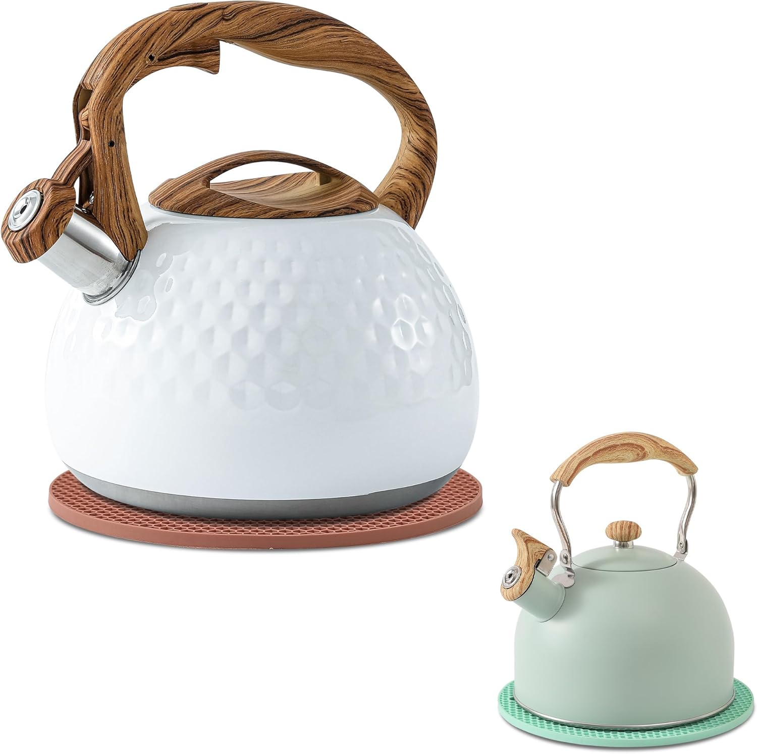 Tea Kettle, Whistling Tea Kettle for Stove Top, 2 Pack