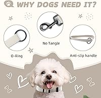 Vista 2 de Correa de perro beige para perros pequeños, 4 pies, 90% rayón derivado de bambú, correa de perro 10% poliéster, resistente y duradera, mango con una