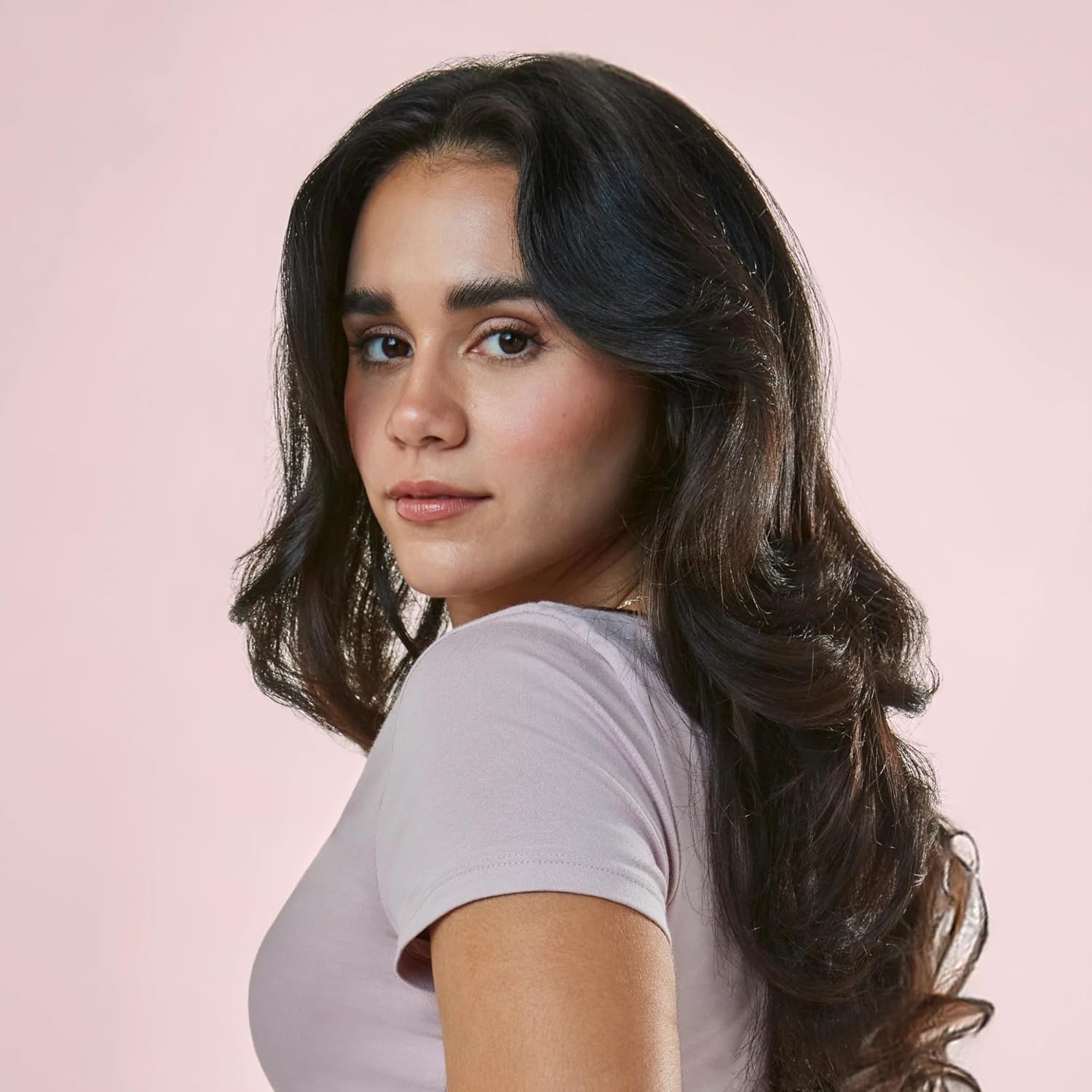 Mane BRB 33mm (1.7") Ceramic Round Hair Brush - Round Blowout Brush for Shoulder Length Hair or Longer - Increases Shine and Helps with Frizz Control - Made with a Ergonomically Designed Handle