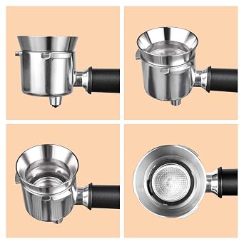 MATOW Stainless Steel Espresso Dosing Funnel Compatible with 51mm Portafilter
